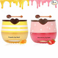 2 PCS Bee Lip Balm Lip Mask Honey Pot, Honey & Strawberry Lip Mask Propolis by Deepmind