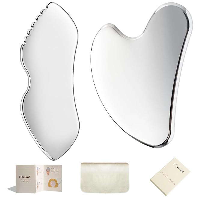 Stainless Steel Gua Sha Facial Tools, Face Comb & Massager Metal Gua sha Tool by FSwsawX