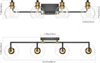 Tipace Industrial Bathroom Vanity Lighting Fixtures 4-Lights Vintage Black & - Image 4