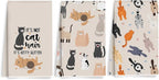 3PCS Cute Cat Kitchen Towels, Cat Themed Gifts Reusable Absorbent Waffle Weave by Unknown