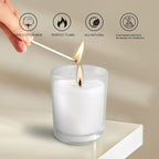 48 Pack Warm White Unscented Clear Glass Filled Votive Candles. Hand Poured Wax - Image 4