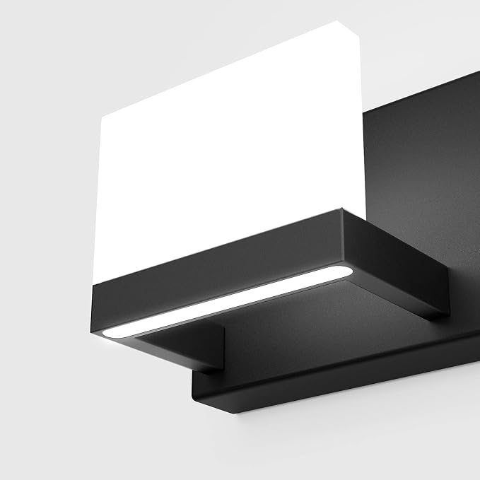 Tipace LED Modern Matte Black Bathroom Vanity Lights Over Mirror 6 Lights Up - Image 2