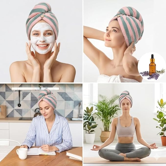 3 Pack Microfiber Hair Towel Wrap - Image 6