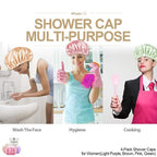 Shower Cap for Women Reusable Extra Large Shower Caps for Men Satin Double - Image 6