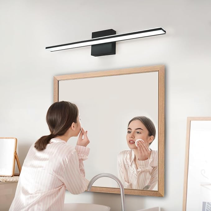 Black Vanity Light Fixture 24 Inch Bathroom Lamps Over Mirror 14W Modern Bath - Image 5