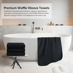 HOMEXCEL Waffle Bath Towels Set 4 Pack, Premium Microfiber Bathroom Towels - Image 4