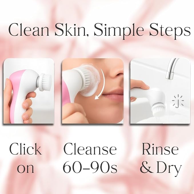 Facial Cleansing Brush Face Scrubber, 7-in-1 Electric Spin Cleanser Brushes - Image 4