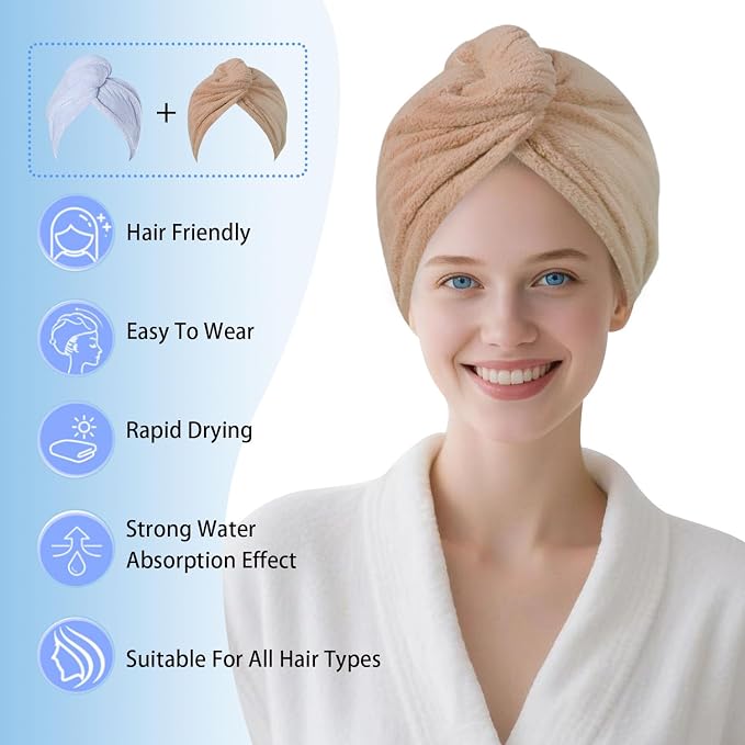 Microfiber Hair Drying Towel Wrap - Image 3