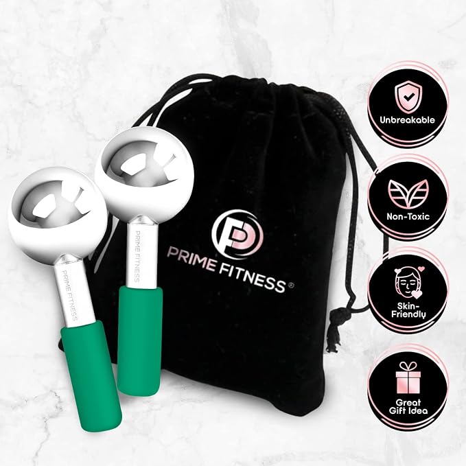 Ice Globes for Facials | Unbreakable Steel Cooling Roller | Cryo Sticks for - Image 5