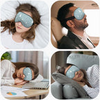 Pine Snowflakes Silk Eye Mask Sleep Mask Snow Winter Christmas Pattern Blue Eye - Image 5
