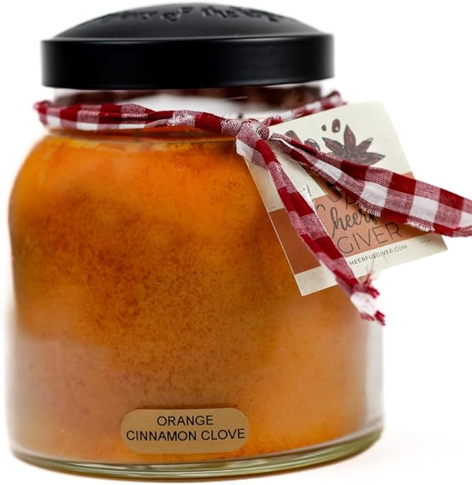 A Cheerful Giver — Orange Cinnamon Clove - 34oz Papa Scented Candle Jar - by ACheerfulGiver