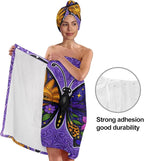 Women's Boho Butterfly Towel Wrap and Hair Drying Cap Set – Celestial Moon Sun - Image 4