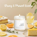 Sage Citrus Candles for Home Scented, 9oz Natural Soy Aromatherapy Non Toxic - Image 2