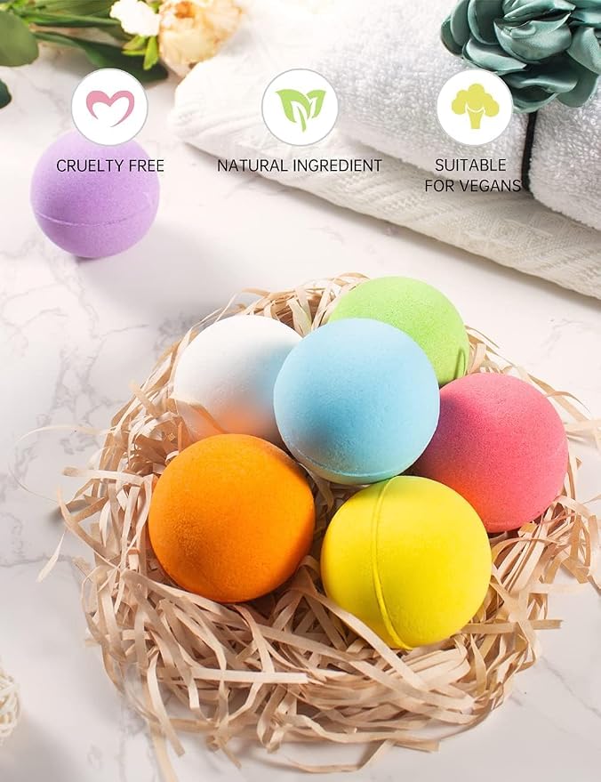 Aofmee Bath Bombs, Natural Handmade Fizzies Gift Set, Spa Organic Bathbombs - Image 5