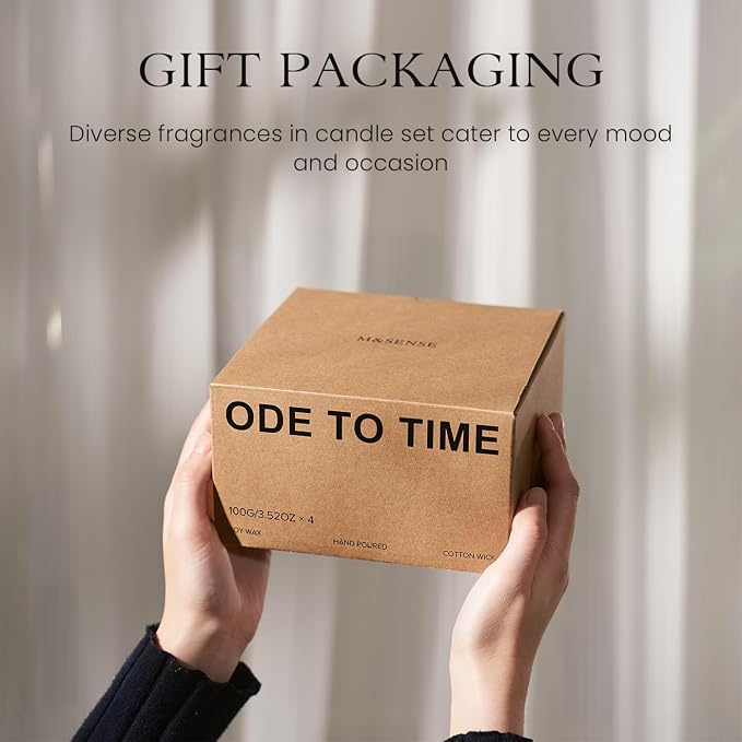 M&SENSE 4 Pack Fall Christmas Candle Gift Set, Aromatherapy Candle Gift - Image 7