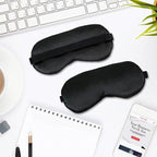 2 PCS Black Satin Sleep Masks, Adjustable Silk Eye Mask - Image 7