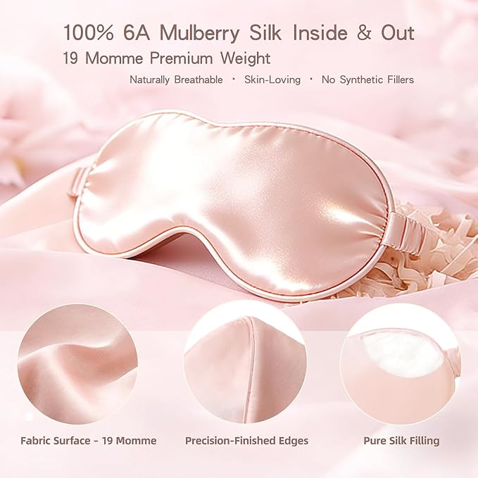 Gift Set for Mom – 100% 6A Mulberry Silk 19 Momme Eye Mask - Image 5