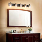 SOLFART 5 Lights Vintage Vanity Lighting Over Mirror Brass Bathroom Vanity - Image 2