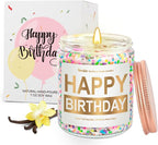 Candles for Birthday, Vanilla Cream Scented Candle 7OZ, Happy Birthday Candle by BERSILER