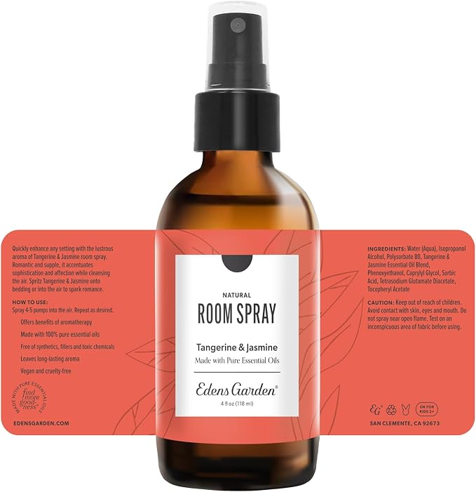 Edens Garden Tangerine Jasmine Aromatherapy Room Spray, All Natural & Made - Image 9