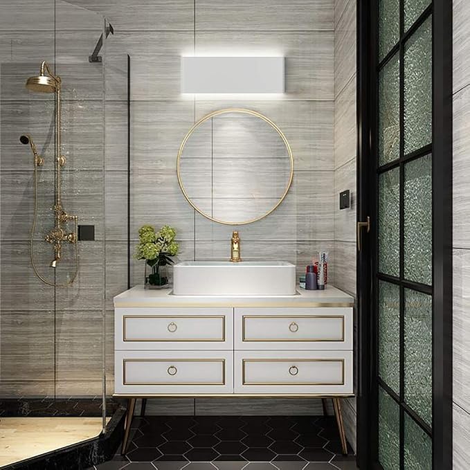 Aipsun 15.75in Matte White Modern Vanity Light Up and Down LED Vanity Light - Image 3