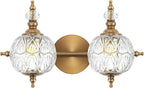 Brushed Antique Brass Bathroom Vanity Light Fixture Vintage Style by Ditoon