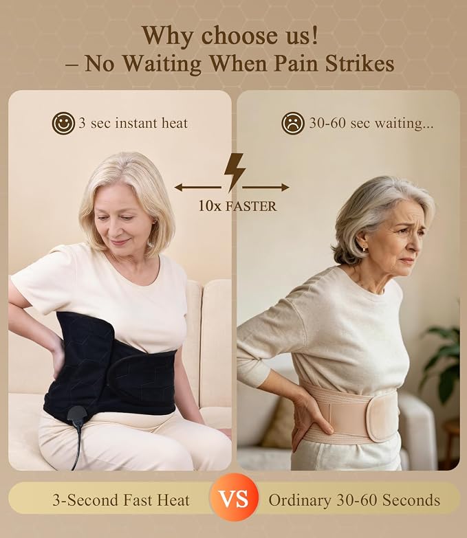 Hot Heating Pad for Back: 160℉ Extra Hot 3s Fast Heat Far Infrared Deep - Image 2
