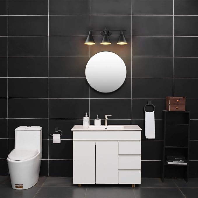 Globe Electric 52060 Tristan 5-Piece All-In-One Bathroom Set, Matte Black - Image 5