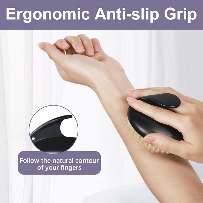 Dry Brushing Body Exfoliating Brush, Anti-Slip Body Scrubber - Image 4
