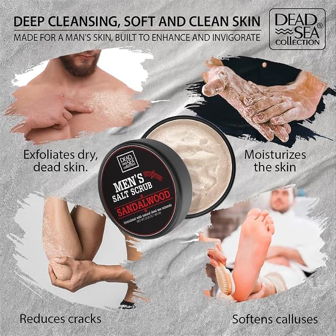 Salt Body Scrub Sandalwood For Men – Moisturizes, Exfoliates & Nourishes Skin – - Image 9