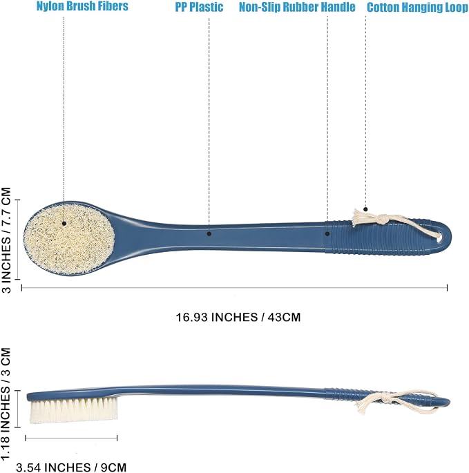17-Inch Back Scrubber for Shower, Anti-Slip Exfoliating Body Brush for Bath - Image 7