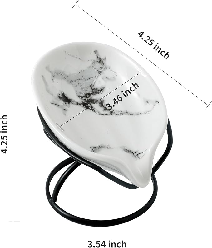 Dobbyby Leaf-Shaped Soap Dish – Ceramic Soap Bar Holder - Image 4