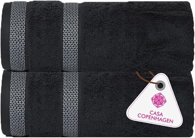 CASA COPENHAGEN Solitaire 2Pcs 100% Egyptian Cotton Large Designer Bathsheet by CASACOPENHAGEN