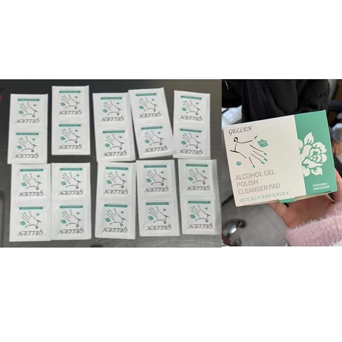 Gellen 400 Pack Nail Cleanser Pads and Acetone Nail Polish Remover Pad Kit - Image 3