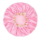 Waterproof Shower Caps for Women, Solid Color Dual-Layer Elastic Band Design - Image 2