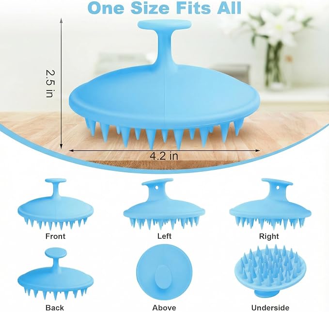 Meartchy Silicone Scalp Massager Shampoo Brush, Scalp Brush - Image 2