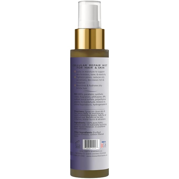 Vital Earth Fulvic Mineral Facial Mist, Travel-Friendly – Anti-Aging Face & - Image 2