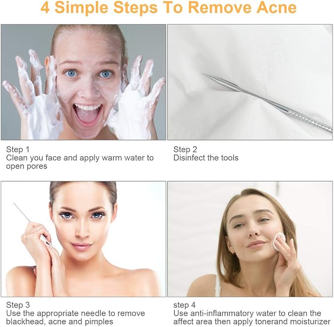 UUBAAR 9PCS Blackhead Remover Tools, Pimple Popper Tool Kit - Image 7