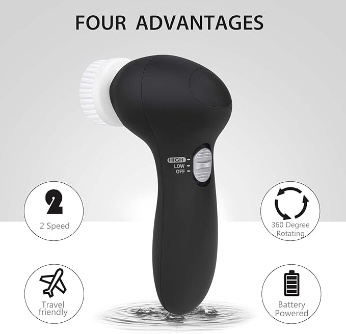 Facial Cleansing Brush Face Scrubber: CLSEVXY Electric Face Spin Cleanser - Image 3