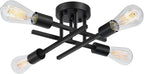 SunRider Industrial 4-Light Semi Flush Mount Ceiling Light Fixture, Modern by SunRider
