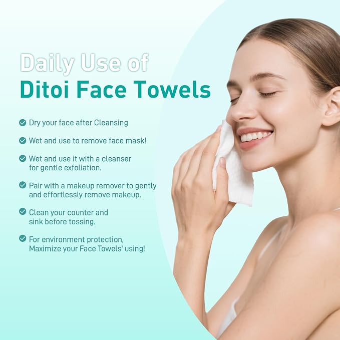 Face Towels, Face Towelettes XL, Ultra Soft Makeup Remover Dry Wipes, Thick - Image 2