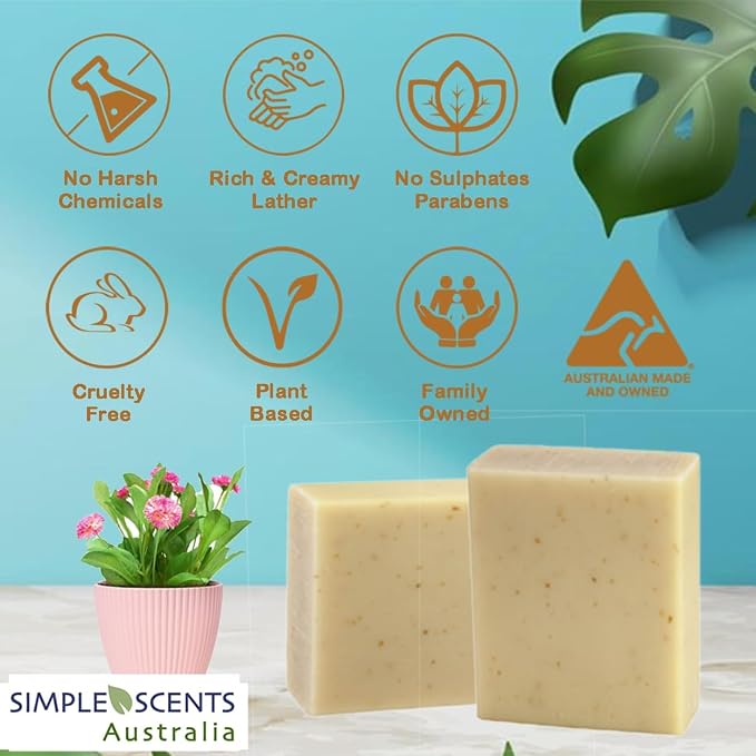Simple Scents Australia Almond Scented Natural Soap Bars, 3.5oz Moisturizing - Image 3