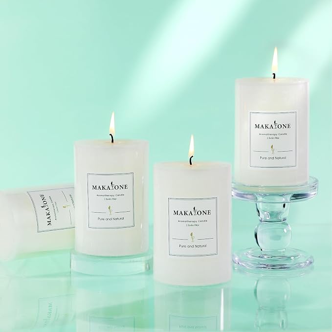 4 Pcs White Orange Vanilla Scented Pillar Candles, 60H Long-Lasting Burn - Image 9