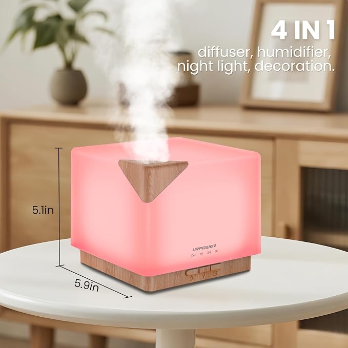 URPOWER Aromatherapy Essential Oil Diffuser Humidifier, 700ml Large Capacity - Image 5