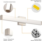 LED Bathroom Vanity Light Fixtures 33.5in Brushed Nickel, Dimmable18W 4000K - Image 4