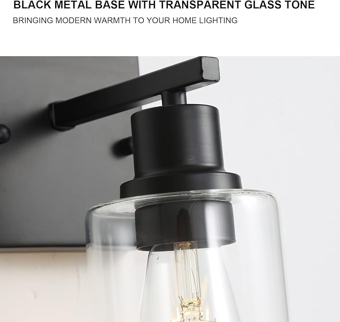 Bathroom Vanity Light Fixtures, 1-Light Matte Black Bathroom Lights, Wall - Image 5