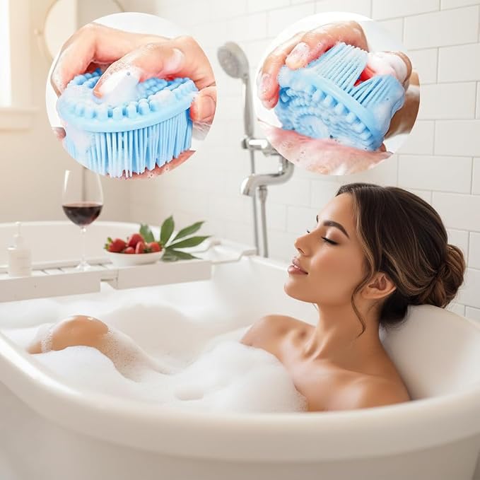 Silicone Body Scrubber 3 Pack Silicone Loofah Exfoliating Body Scrubber Soft - Image 4