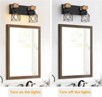 FadimiKoo 2-Light Farmhouse Bathroom Vanity Light Fixtures, Wood Bathroom - Image 5