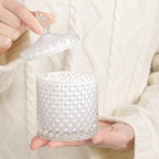2 Pack Qtip Holder Thick Glass Apothecary Jars - Image 3