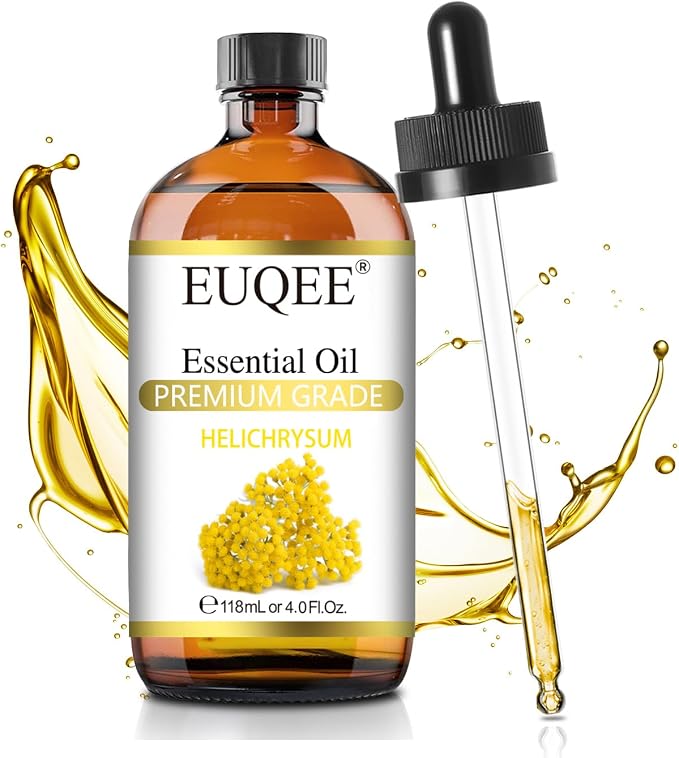 EUQEE Helichrysum Essential Oil 4 oz/118 ml Large Bottle Premium Helichrysum Oil by EUQEE